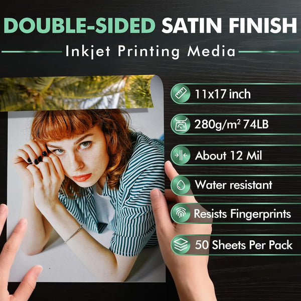 A-SUB 8.5"x11"Satin Resin-Coated Double Sided Photo Paper 74lb 300gsm  20 sheets