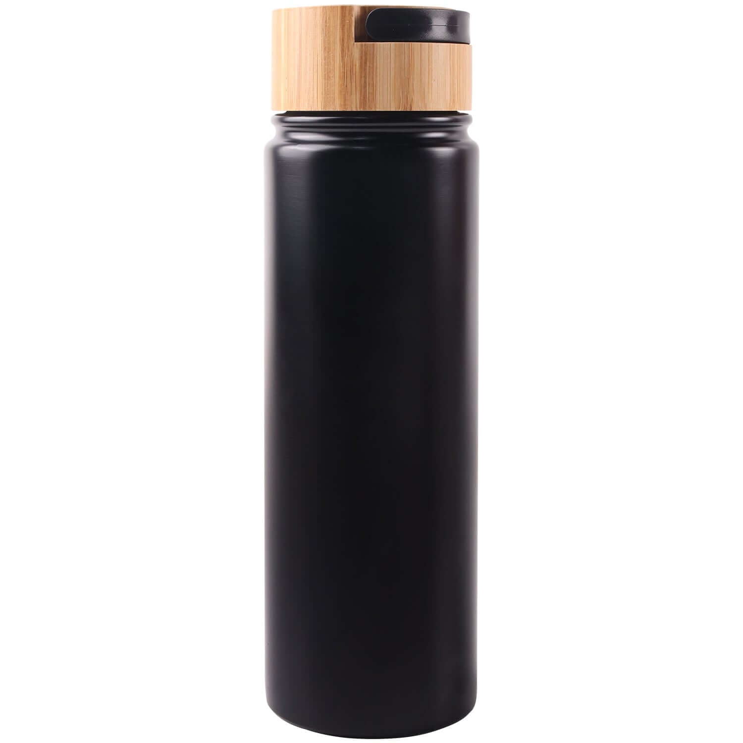 A-SUB black insulated sports water bottle with bamboo lid, perfect for UV printing and waterslide decals.