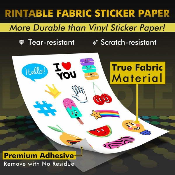 Screen With Inject Sticker Example A-SUB Inkjet Self Adhesive Fabric Sticker 8.5