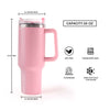 A-SUB Pink Insulated Tumbler with handle, perfect for custom UV DTF printing, 20 oz capacity, dishwasher safe.