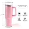 A-SUB Pink Insulated Tumbler with Handle, 40oz insulated tumbler for UV printing, BPA free, dishwasher safe.