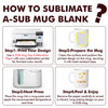 A-SUB 11oz Sublimation & UV Print Coffee Mugs packed with Foam