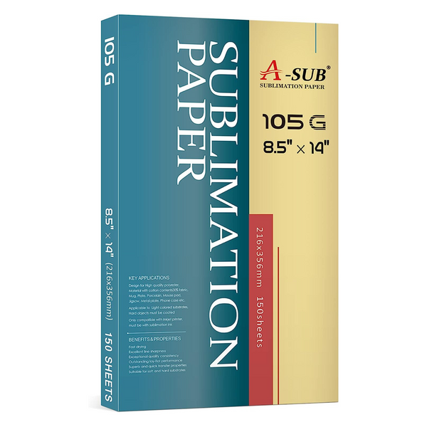 A-SUB 8.5"x14" 105 gsm Sublimation Paper 150 sheets