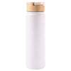 A-SUB white insulated sports water bottle for UV printing with bamboo lid, perfect for customization and waterslide decals.