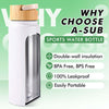 A-SUB insulated sports water bottle for UV printing featuring double-wall insulation and bamboo lid.