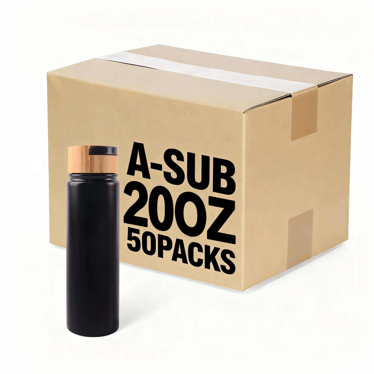 A-SUB Black Insulated Sports Water Bottle Blank20oz / 40oz | 50 Packs Wholesale Case