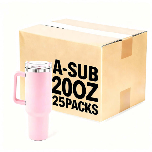 A-SUB Pink Insulated Tumbler with Handle – Wholesale Case (25 Packs)