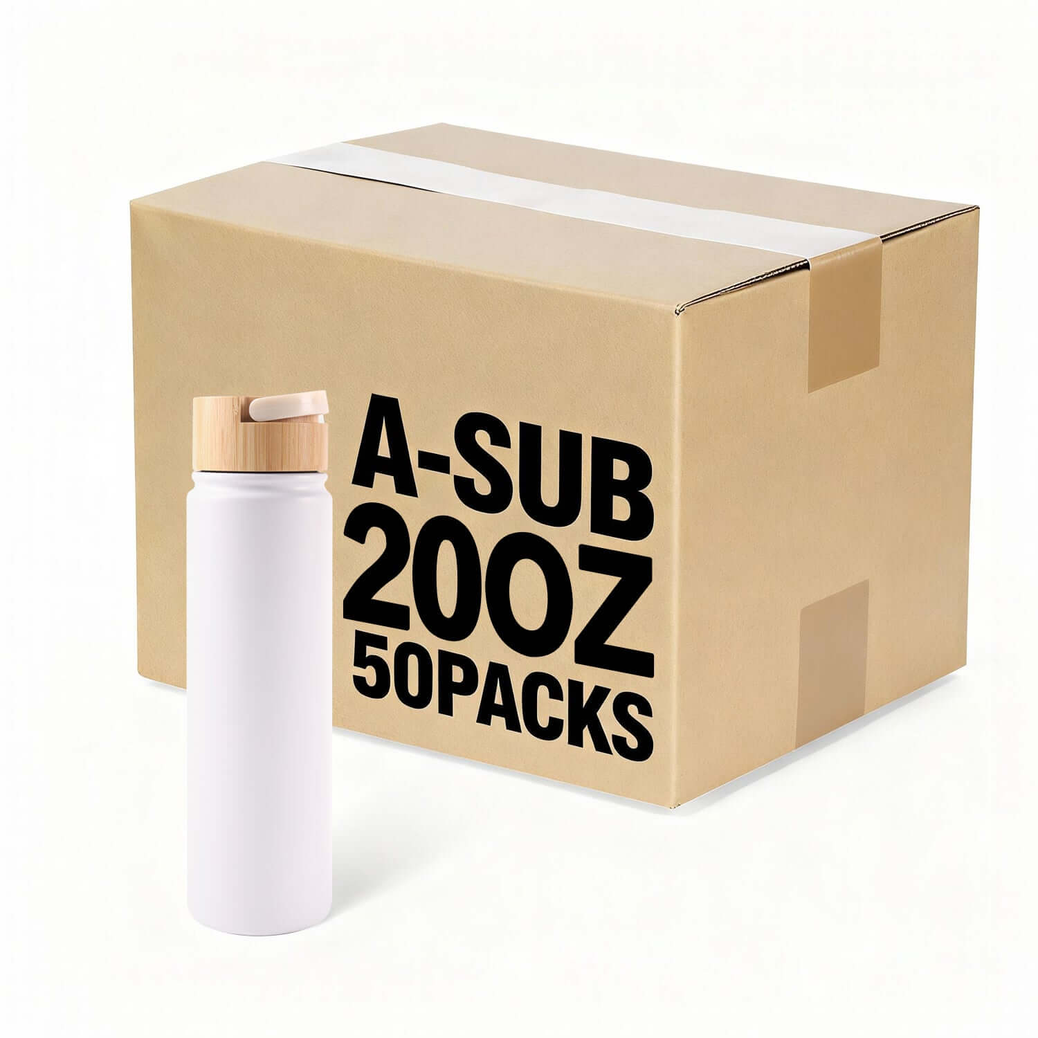 A-SUB White Insulated Sports Water Bottle Blank Wholesale 20oz / 40oz  Case of 50 Packs