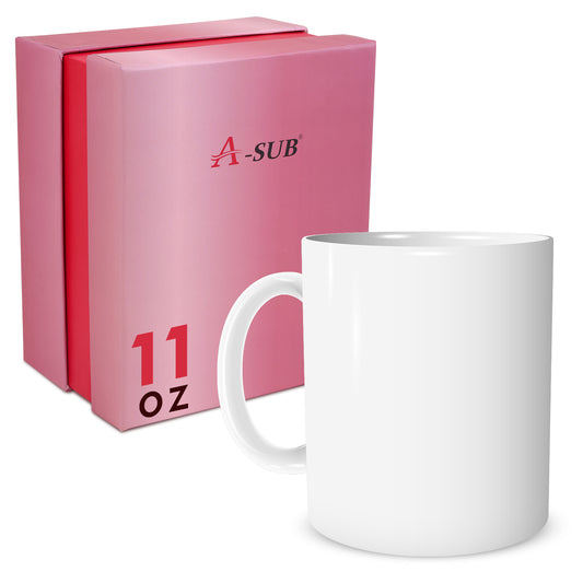 A-SUB 11oz Sublimation & UV Print Coffee Mugs packed with Foam