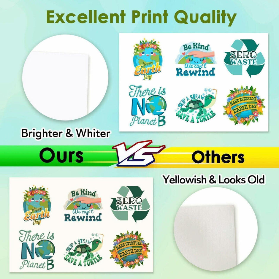 A-SUB Glossy Printable Vinyl Sticker Paper For Inkjet Printers - 25 Letter Size Sheets (8.5x11")