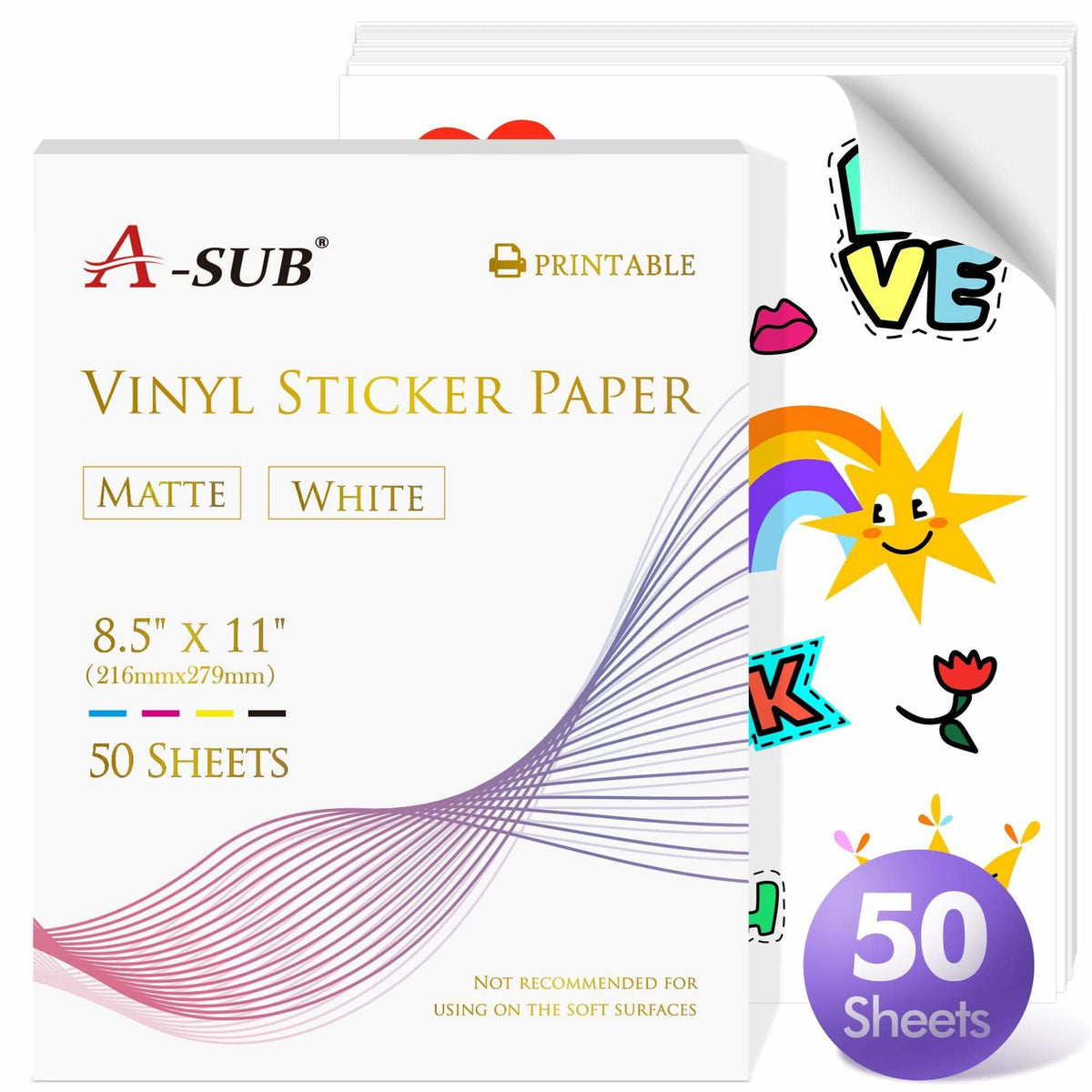 Low Ink Sticker A-SUB inkjet printer sticker paper