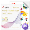 A-SUB Waterproof Matte Vinyl Sticker Paper for Inkjet Printer 50 Sheets - A-SUB