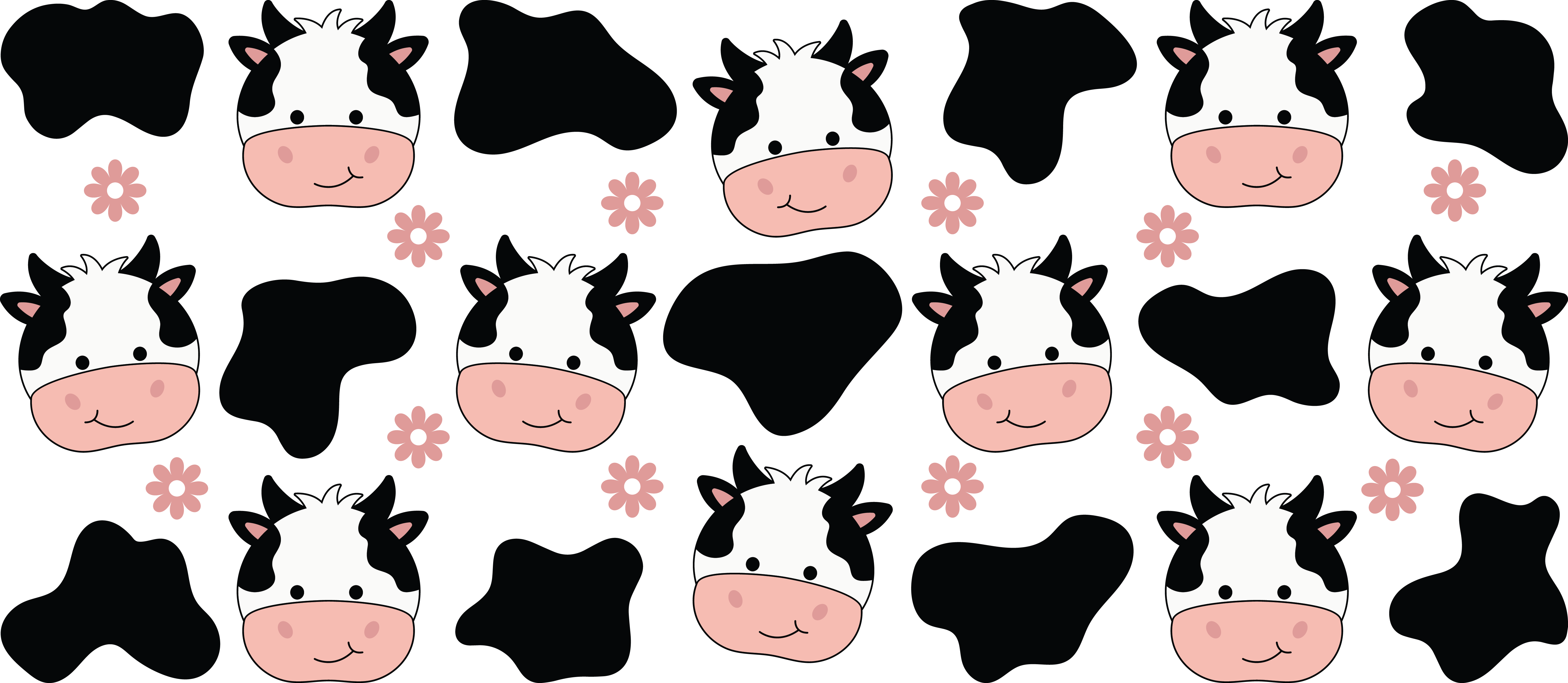 Baby Cow Face Flowers Great for Glass Gup and Cup Wrap