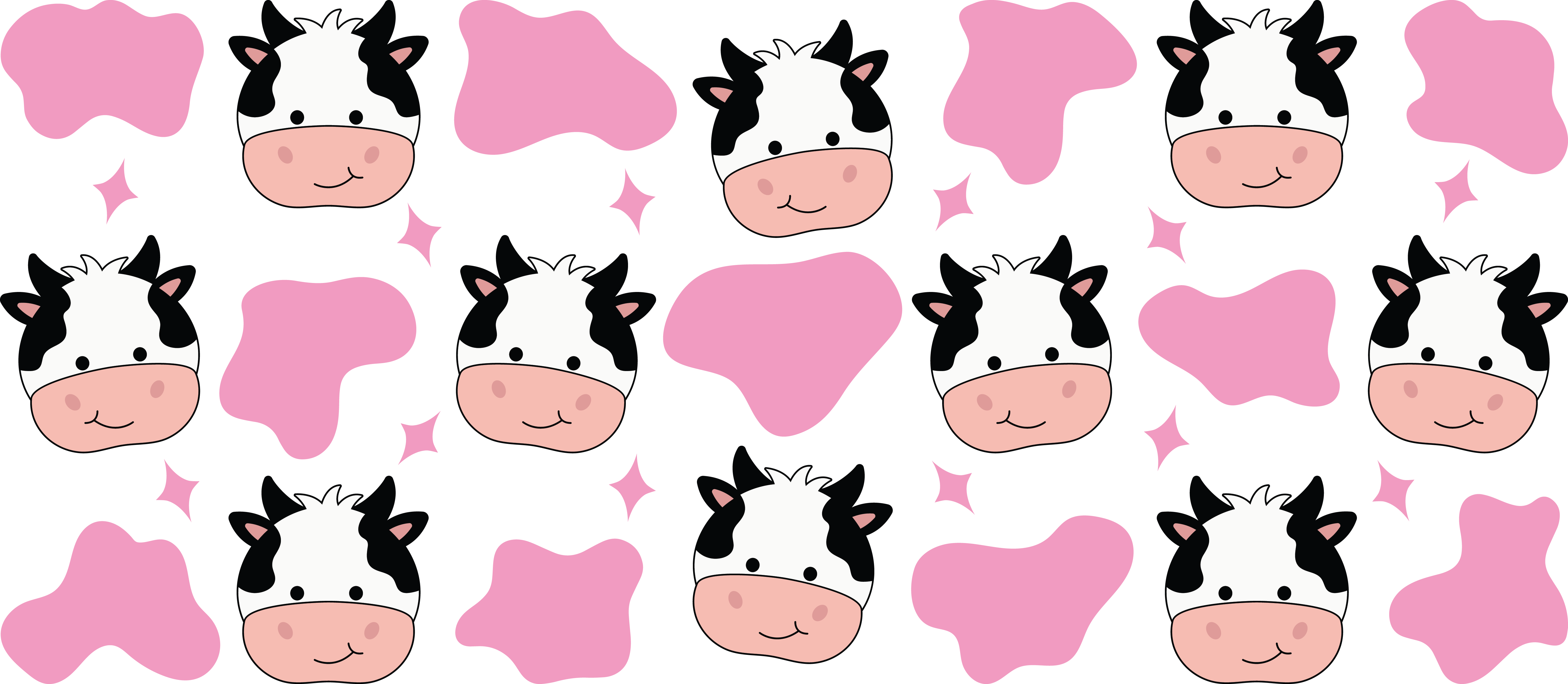 Baby Cow Face Sparkle Great for Glass Gup and Cup Wrap