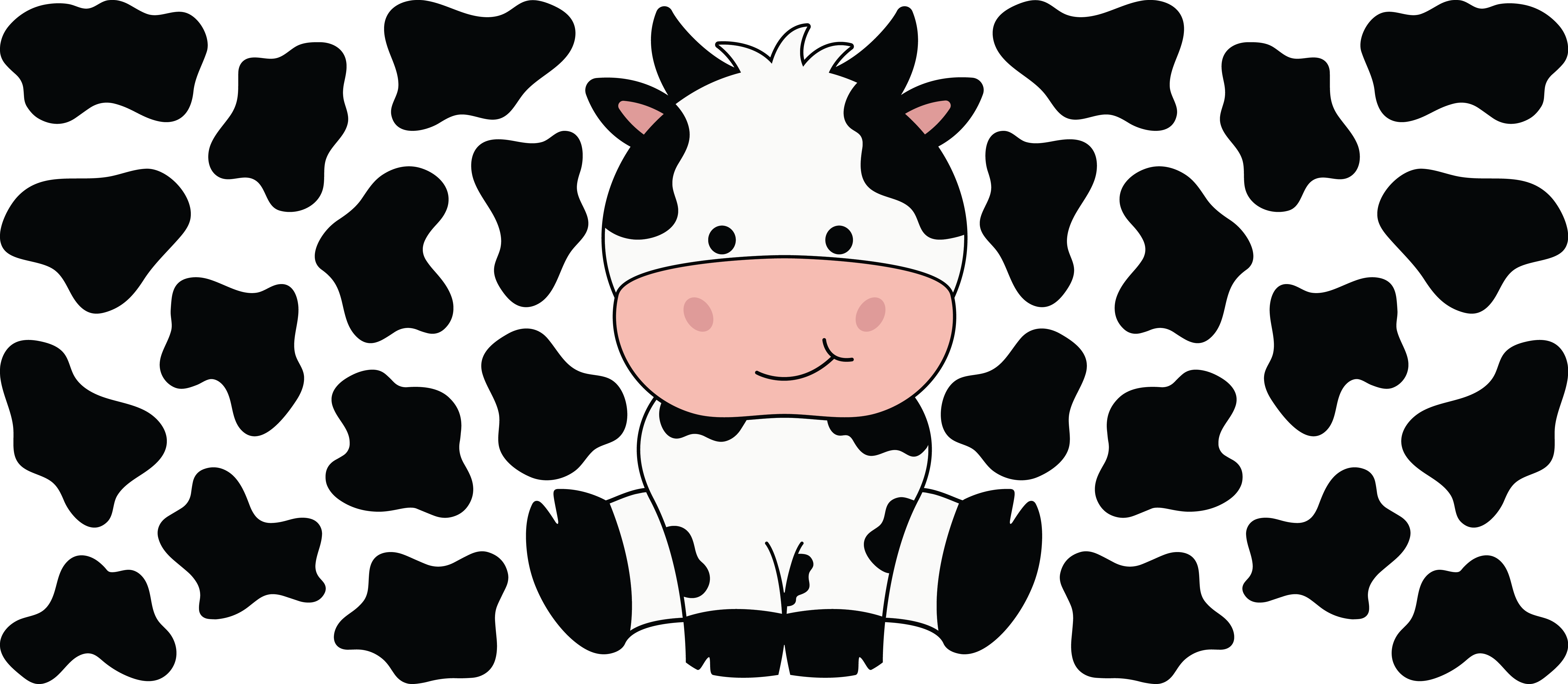 Sitting Baby Cow Face  Great for Glass Gup and Cup Wrap
