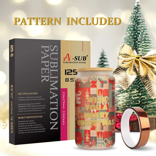 WiSh you Merry Christmas Sublimation Bundle (Pattern included) - A-SUB