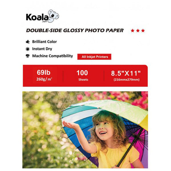 【Bundle Kit】Koala  Inkjet Glossy Photo Paper Bundle – 2 Types (180gsm/260gsm Double-Sided) – 100 Sheets Each