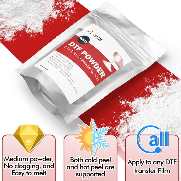 DTF Transfer Powder Adhesive, White Digital Hot Melt DTF Powder
