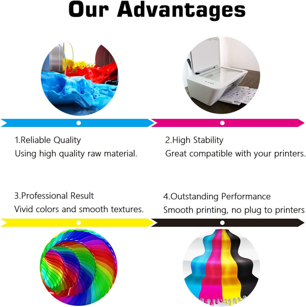 Dye Ink Bottle Replacement with EPSON Printer (B/C/Y/M)  ET-2720 ET-4700 280ml