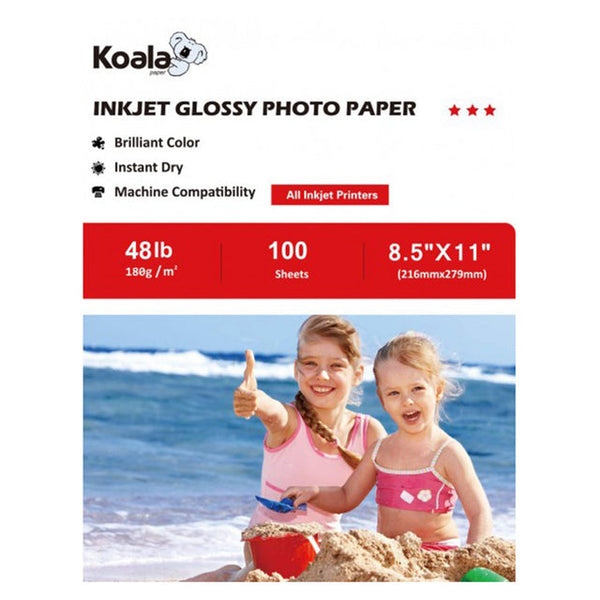【Bundle Kit】Koala  Inkjet Glossy Photo Paper Bundle – 2 Types (180gsm/260gsm Double-Sided) – 100 Sheets Each