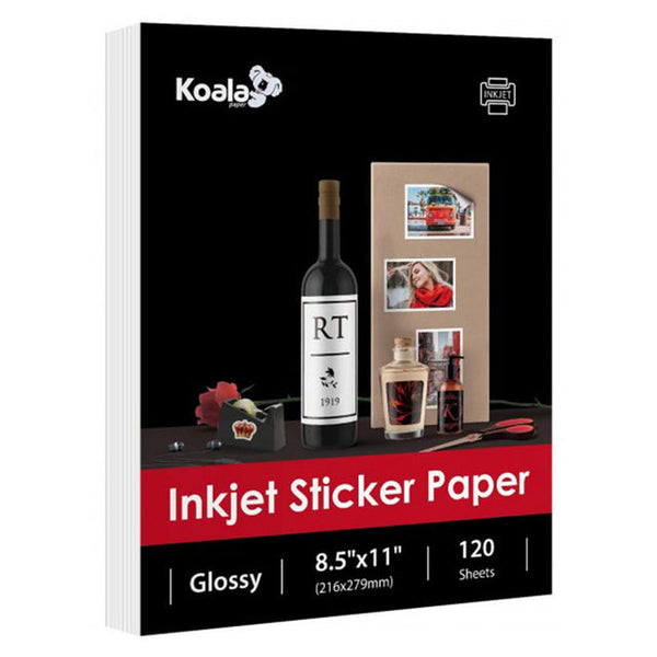 Glossy Photo Sticker Paper 8.5x11 Inches Inkjet Printers Compatible with HP Printers