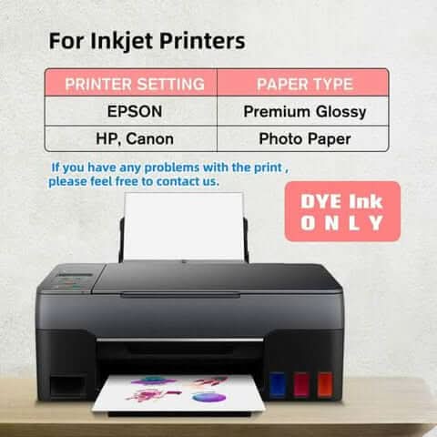 Glossy Photo Sticker Paper for Inkjet Printers – 120 Sheets