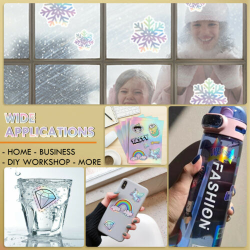 Holographic Vinyl Sticker Paper for Inkjet Printers 8.5x11 Inches