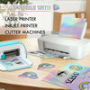 Holographic Vinyl Sticker Paper for Inkjet Printers 8.5x11 Inches
