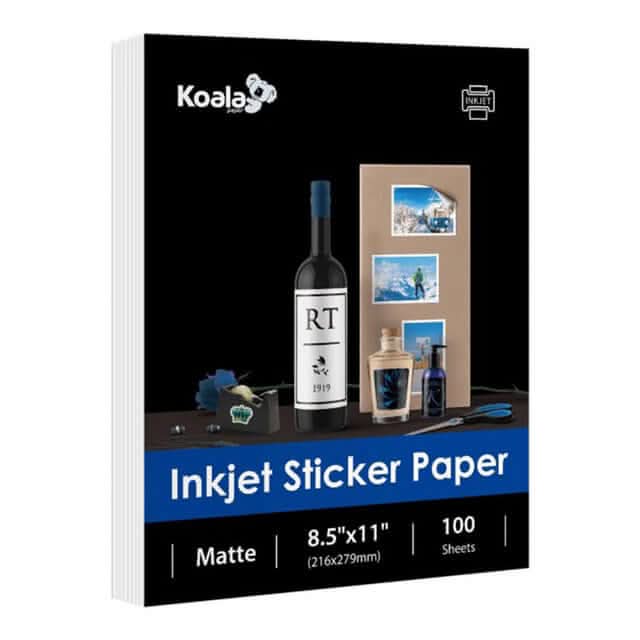 Matte Photo Sticker Paper 8.5x11 Inches Inkjet Printers Compatible HP Printers