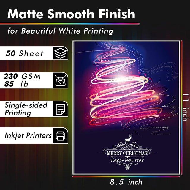 Matte White Cardstock Paper – 8.5x11