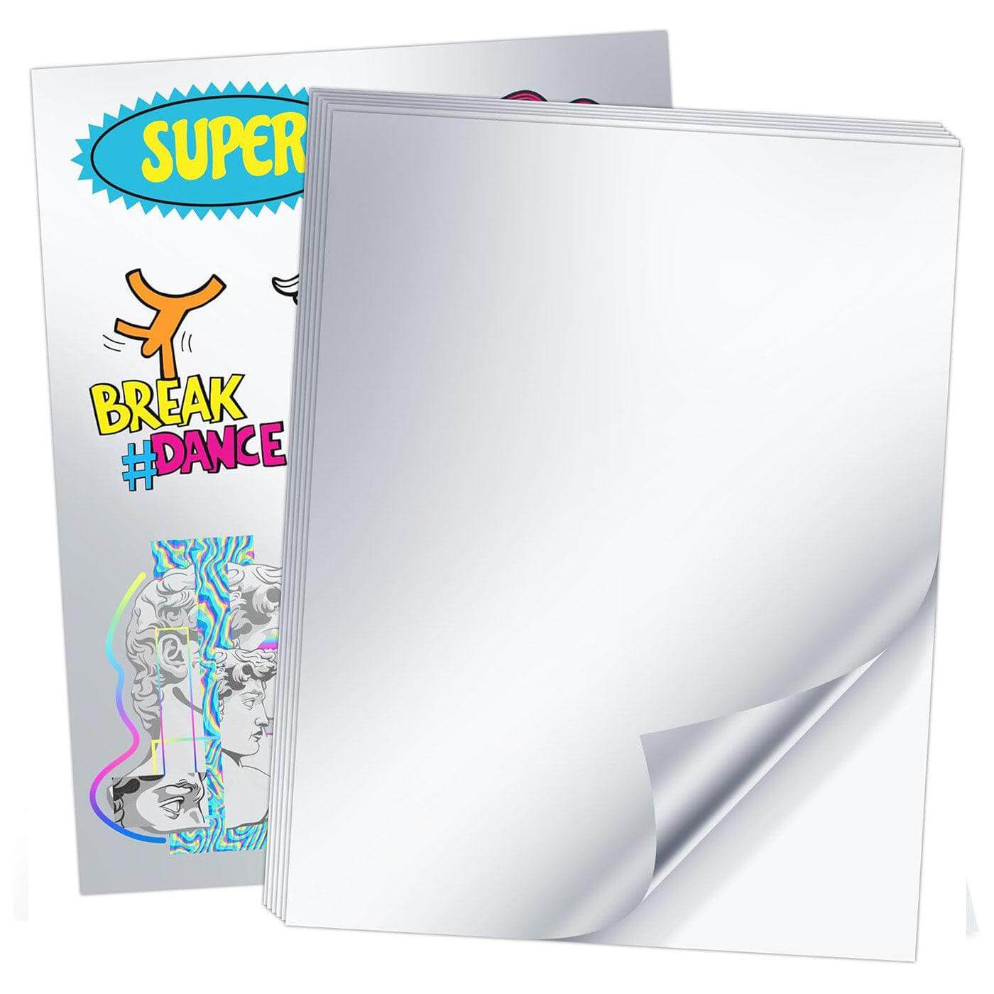 Matte Silver Vinyl Sticker Paper for Inkjet - 8.5x11