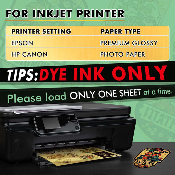 Metallic Brushed Gold Vinyl Sticker Paper for Inkjet Printer, 20 Sheets 8.5x11 Inches