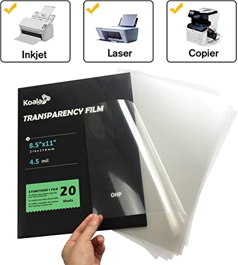 OHP Film Transparency Sheets for Inkjet & Laser Printers  A4 Size Smudge & Heat Resistant Dual