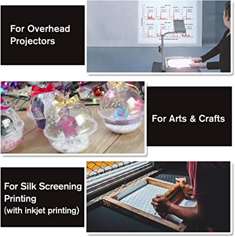 OHP Film Transparency Sheets for Inkjet & Laser Printers  A4 Size Smudge & Heat Resistant Dual