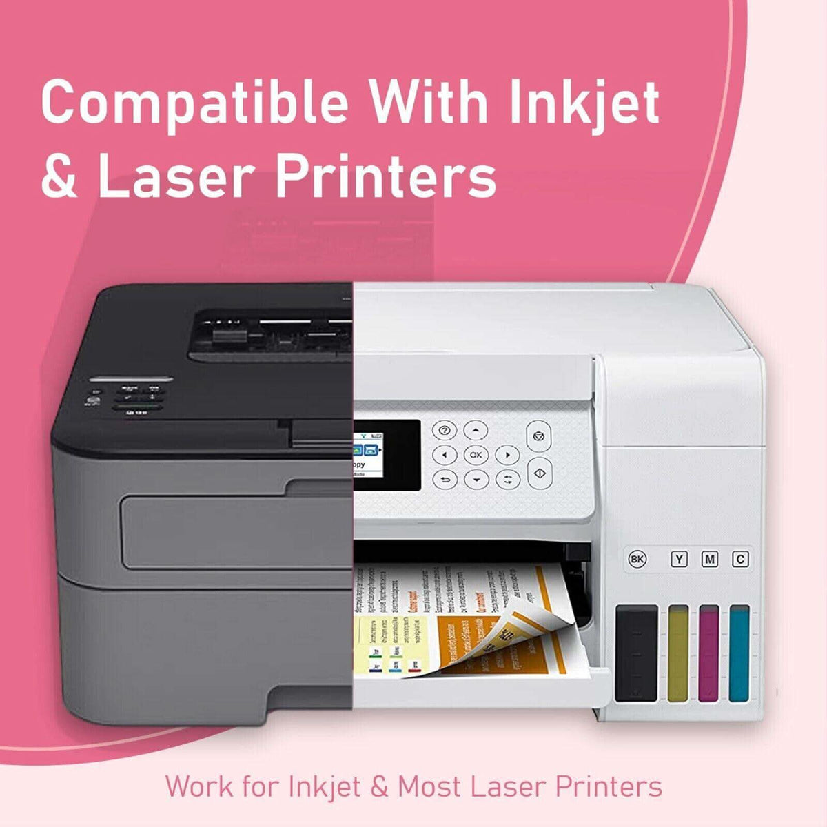 Printable Glossy Magnetic Sheets for Inkjet Printers - 8.5"x11" (12 Sheets)