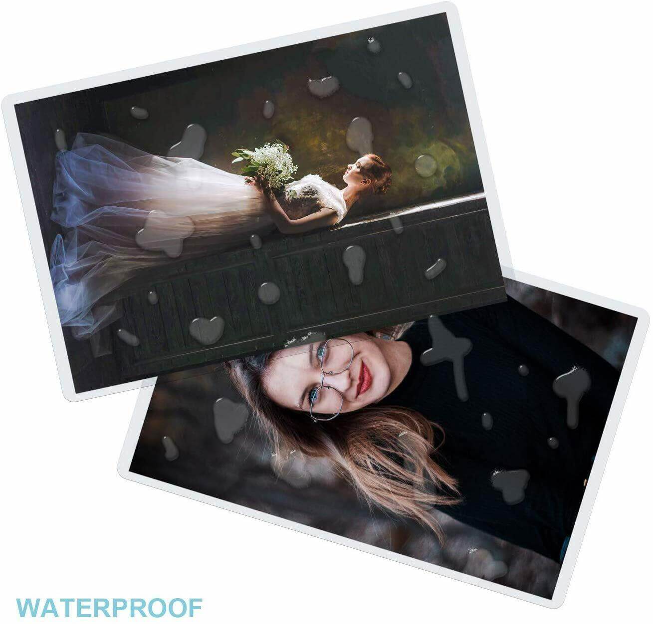 Thermal Laminating Pouches 11.5x17.5 showing waterproof protection for photos and documents, perfect for various projects.