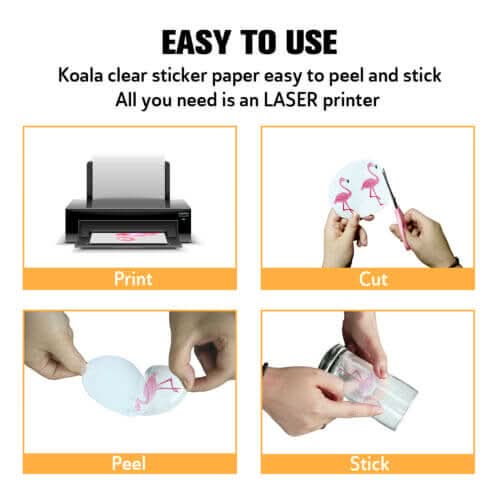 Clear Laser Sticker Paper – Waterproof & Durable Full Sheets