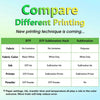Comparison chart for DTF, DTF Sublimation Hack, and Sublimation printing techniques including fabric and ink options.