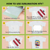 Step-by-step guide on how to use sublimation HTV for custom cotton shirts.