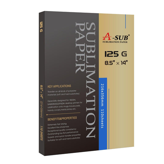 A-SUB 8.5" x 14" Sublimation Paper 125gsm,110 sheets - A-SUB