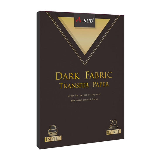 A-SUB 8.5''x11'' Dark Fabric Transfer Paper 20 Sheets - A-SUB