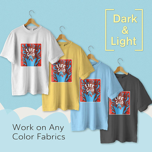 8.5x11 Iron-on Transfer Paper, T-Shirt Transfer Paper for Light Fabric