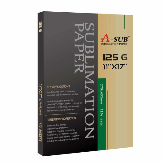 A-SUB 11"x17" Sublimation Paper 125gsm, 110 sheets - A-SUB