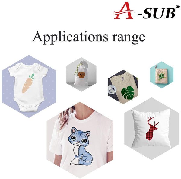  A-SUB 110 Sheets Sublimation Paper and 10 Sheets Dark Cotton  Fabric Iron-on Heat Transfer Paper : Arts, Crafts & Sewing