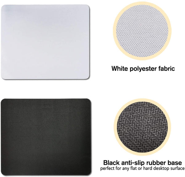 A-SUB 12PCs Sublimation Mouse Pad Blank Rectangular Blanks for Sublimation Transfer Heat Press Printing Crafts 24x20x0.2cm White