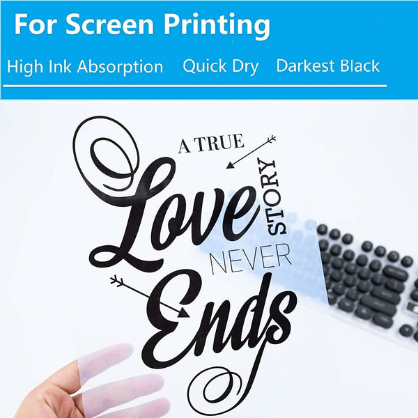 A-SUB 13X19 Inch Waterproof Inkjet Transparency Film for Silk Screen Printing 100 Sheets