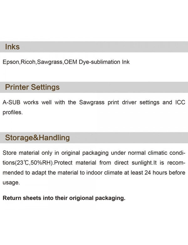 A-Sub 8.5 x 14 Sublimation Paper, 125 GSM, 110 sheets