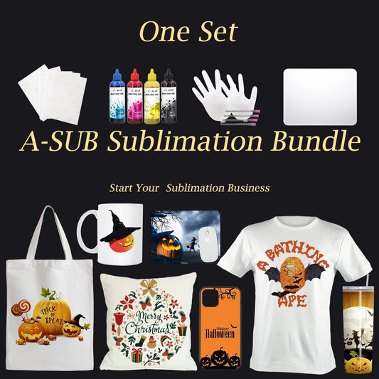 A-SUB Sublimation Paper 125gsm & Sublimation Ink & Mouse Pad Bundle Kit - A-SUB