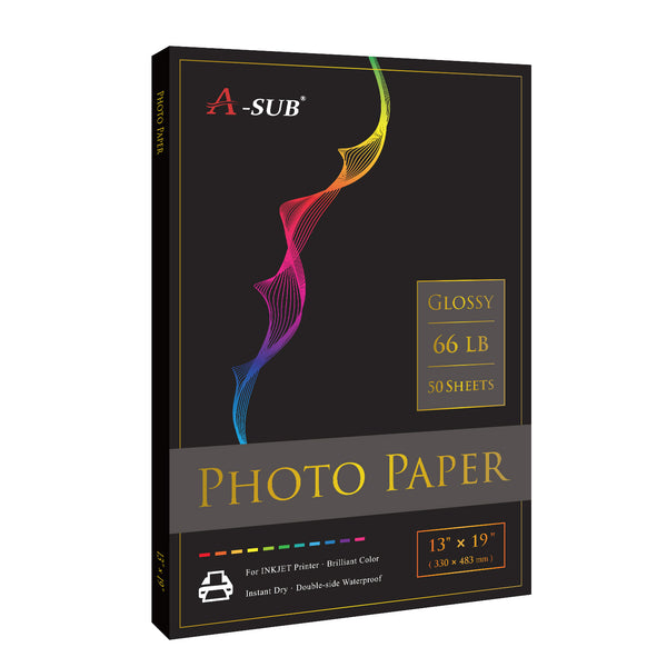 A-SUB 13"x19" High Glossy  66lb Premium Photo Paper