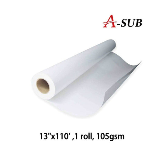 A-SUB 13"x110' Sublimation Paper 105gsm, Roll Size - A-SUB